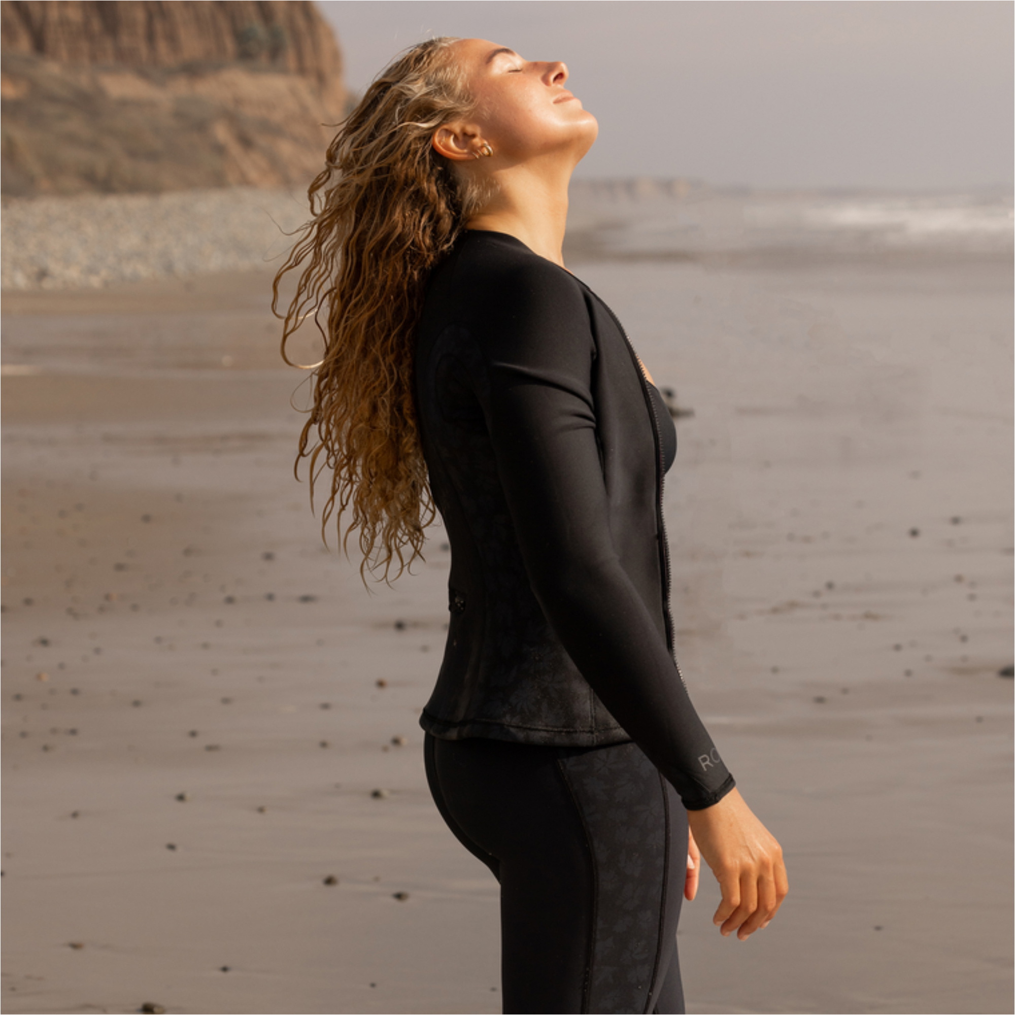 2026 Roxy Womens Swell Series 1mm Front Zip Wetsuit Jacket ERJW803030 - Black